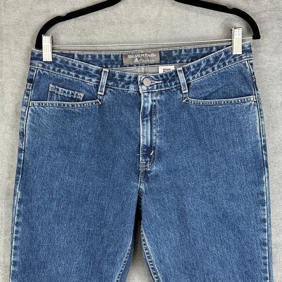 Vintage Levis Silvertab Jeans Womens 11M Blue Flare Y2K Mid Rise 100% Cotton - Picture 2 of 15